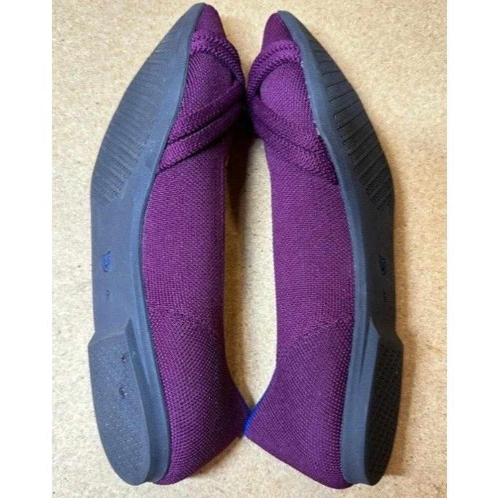 NWOB Rothys The Knot Ballet Flats Women's 9 Eggplant Purple Knit Washable Shoes